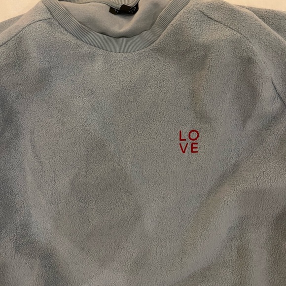 Topshop “LOVE” embroidered pullover, light blue. - Picture 5 of 5